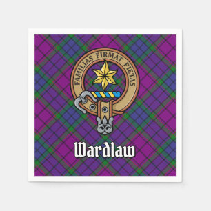 Clan Wardlaw Crest over Tartan Napkin