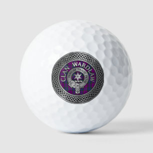 Clan Wardlaw Crest & Tartan Knot Golf Balls