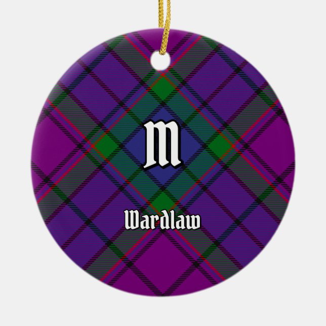 Clan Wardlaw Tartan Ceramic Tree Decoration (Front)