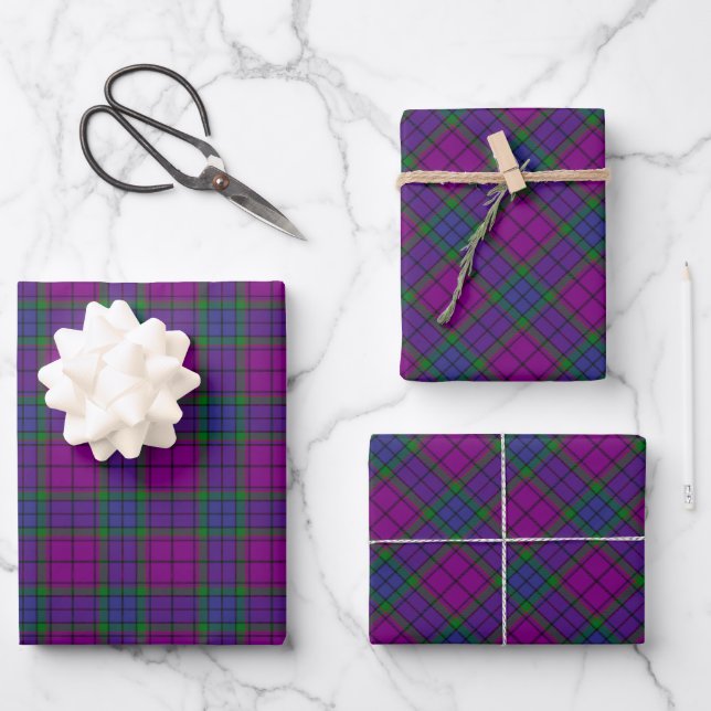 Clan Wardlaw Tartan Wrapping Paper Sheet (Front)