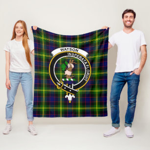Clan Watson Modern Tartan Plaid Fleece Blanket