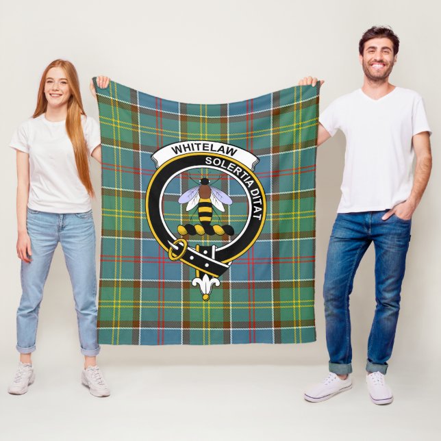 Clan Whitelaw Ancient Tartan Plaid Fleece Blanket (In Situ)