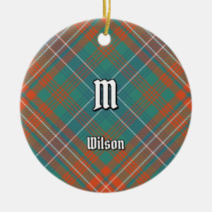 Clan Wilson Ancient Tartan Ceramic Tree Decoration