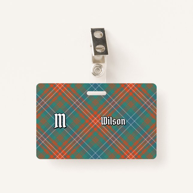 Clan Wilson Ancient Tartan ID Badge (Front with Clip)
