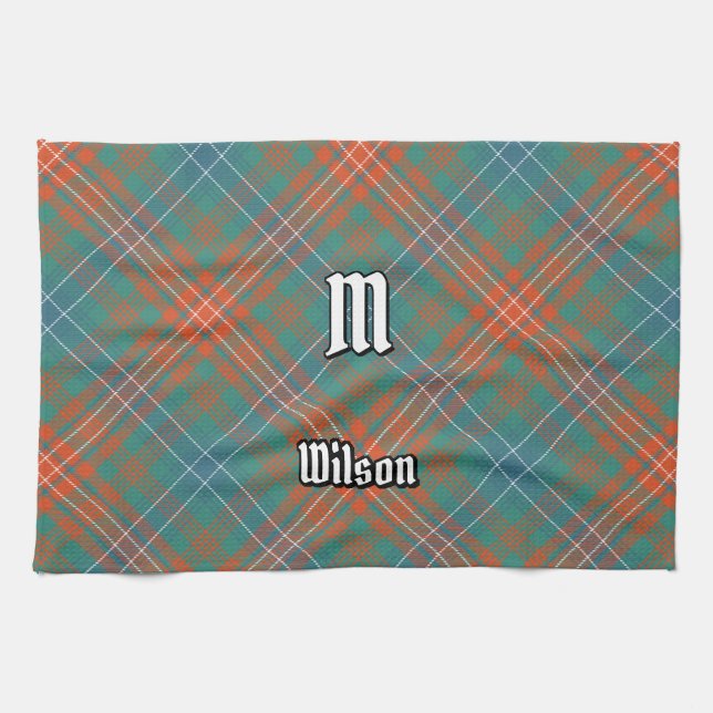 Clan Wilson Ancient Tartan Tea Towel (Horizontal)
