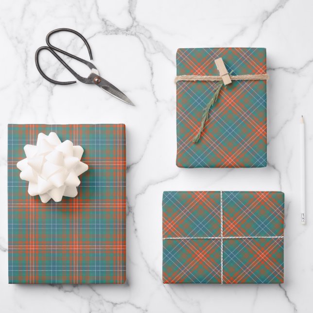 Clan Wilson Ancient Tartan Wrapping Paper Sheet (Front)