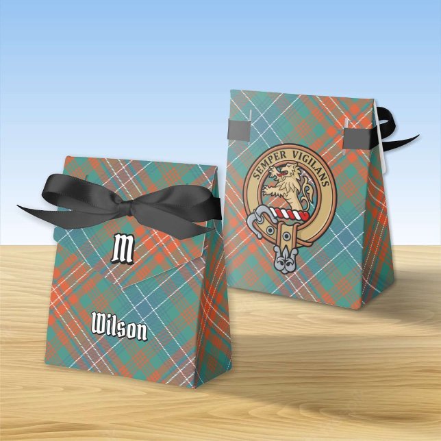 Clan Wilson Crest over Ancient Tartan Favour Box (Creator Uploaded)