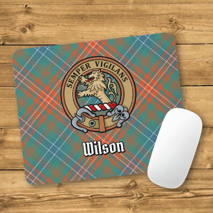 Clan Wilson Crest over Ancient Tartan Mouse Mat