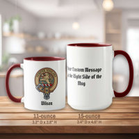 Clan Wilson Crest over Ancient Tartan