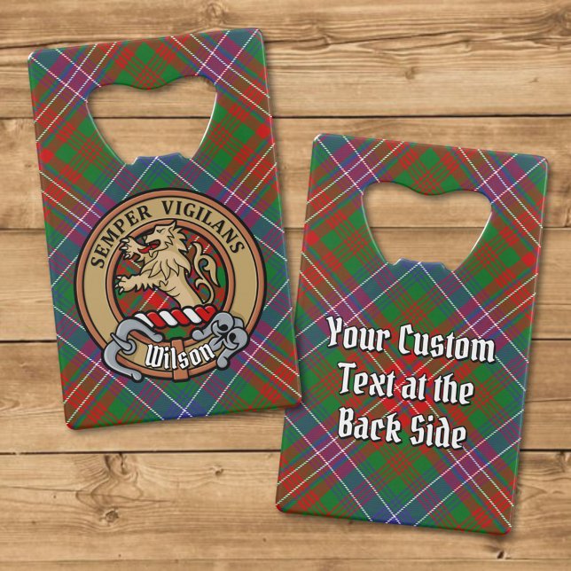Clan Wilson Crest over Modern Tartan (Creator Uploaded)