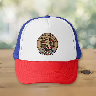 Clan Wilson Crest over Modern Tartan Trucker Hat