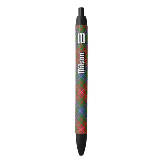 Clan Wilson Modern Tartan Black Ink Pen (Front Vertical)