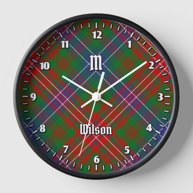 Clan Wilson Modern Tartan Clock (Front)