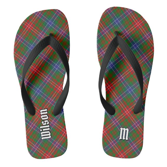 Clan Wilson Modern Tartan Flip Flops (Footbed)