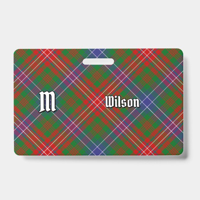 Clan Wilson Modern Tartan ID Badge (Front)