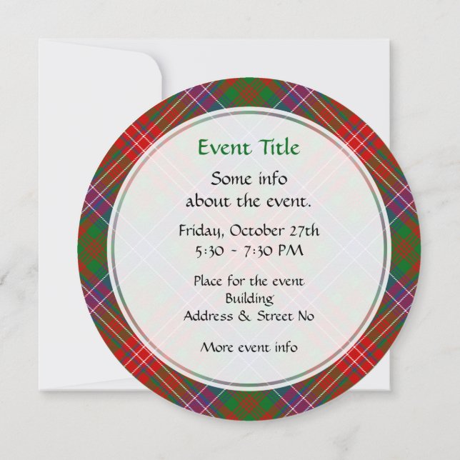 Clan Wilson Modern Tartan Invitation (Back)