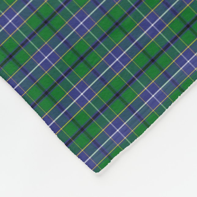 Clan Wishart Hunting Tartan Fleece Blanket (Corner)