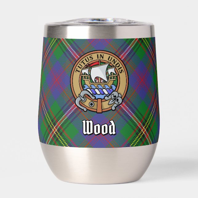 Clan Wood Crest over Tartan (Front)