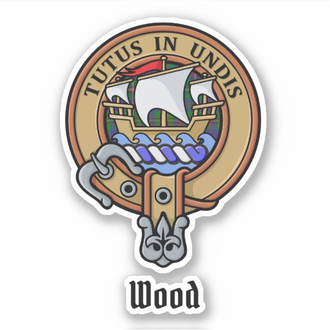 Clan Wood Crest over Tartan (Front)