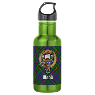 Clan Wood Crest over Tartan 532 Ml Water Bottle