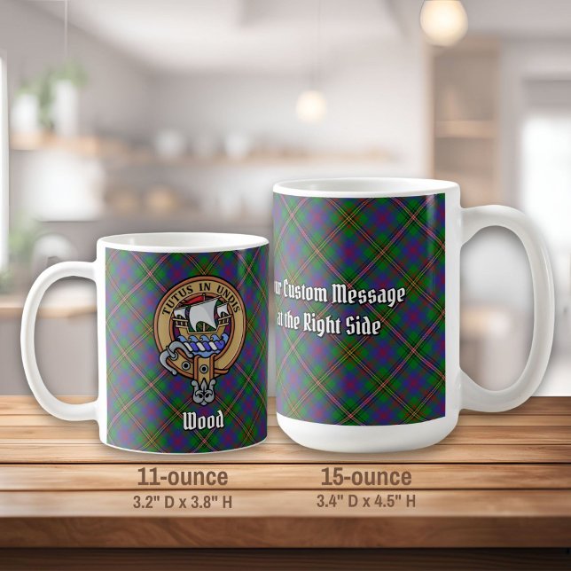 Clan Wood Crest over Tartan Coffee Mug (Creator Uploaded)