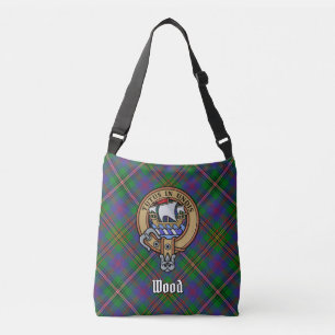 Clan Wood Crest over Tartan Crossbody Bag