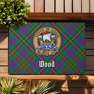 Clan Wood Crest over Tartan Doormat