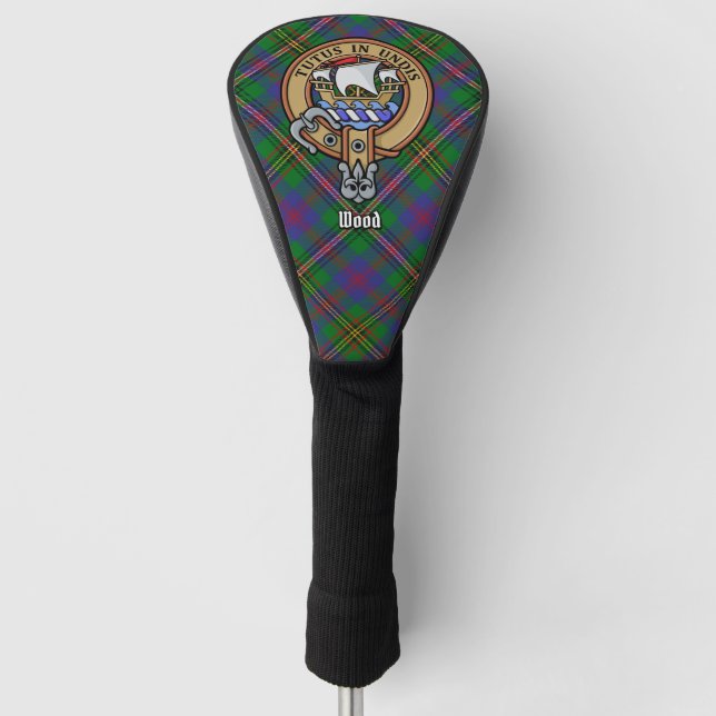 Clan Wood Crest over Tartan Golf Head Cover (Front)