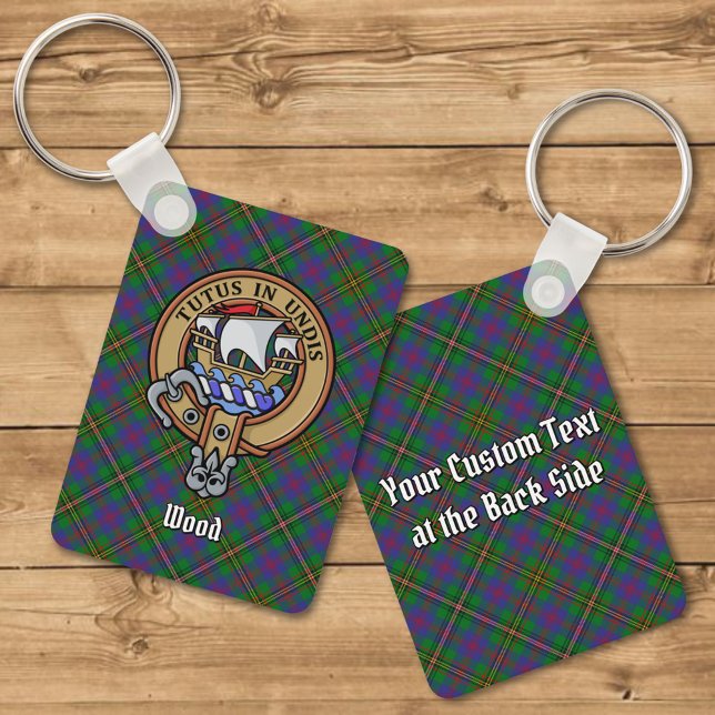 Clan Wood Crest over Tartan Key Ring (Creator Uploaded)
