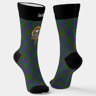 Clan Wood Crest over Tartan Socks