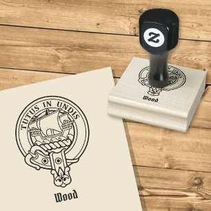 Clan Wood Crest Rubber Stamp
