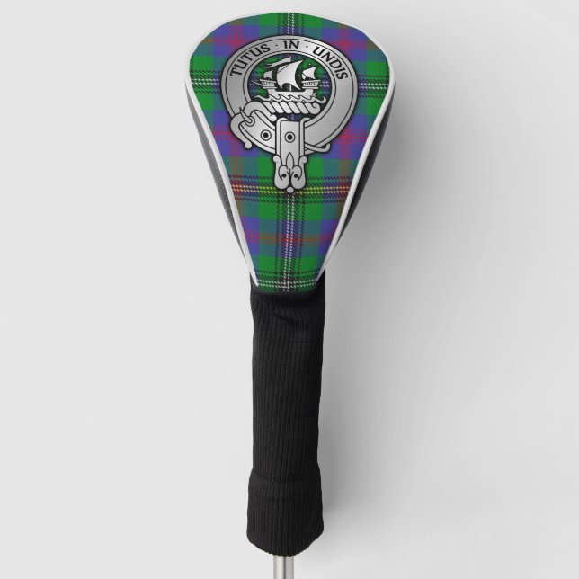 Clan Wood Crest & Tartan Golf Head Cover (Front)