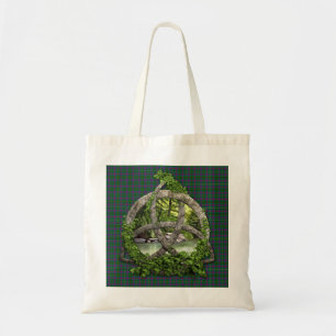 Clan Wood Tartan Celtic Trinity Tote Bag