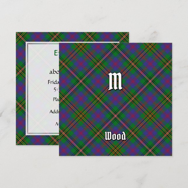 Clan Wood Tartan Invitation (Front/Back)