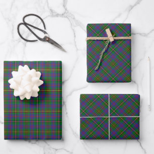 Clan Wood Tartan Wrapping Paper Sheet