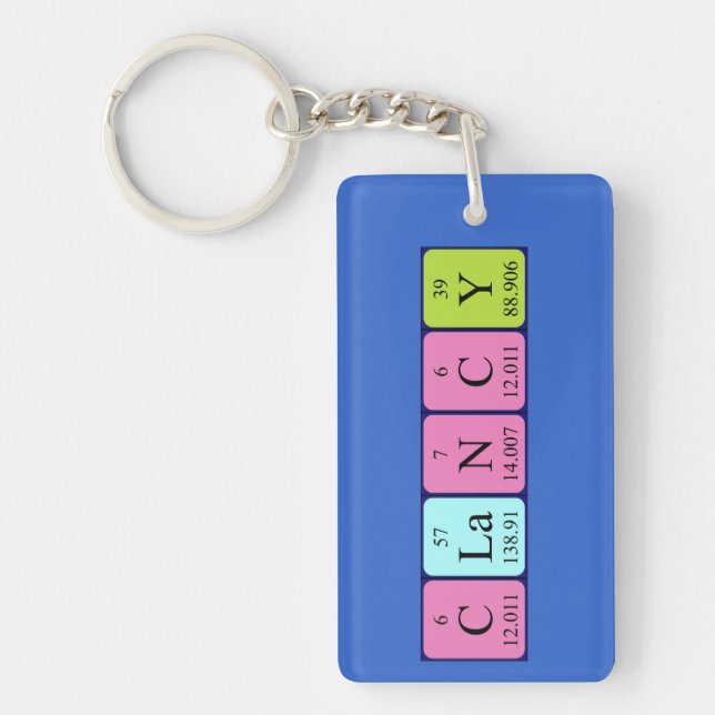 Clancy periodic table name keyring (Front)