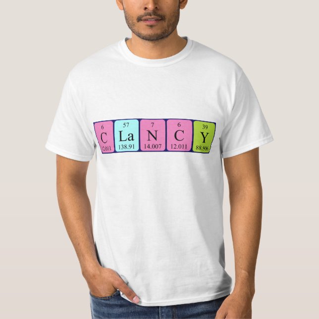 Clancy periodic table name shirt (Front)