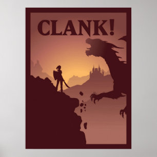 Clank Board Game Minimalist Travel Style Gaming A Poster