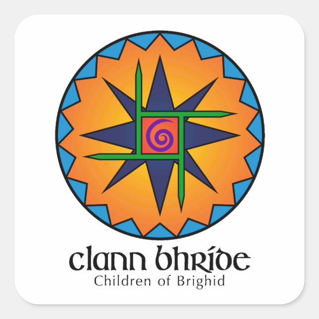 Clann Bhride Square Stickers Two Sizes Available (Front)