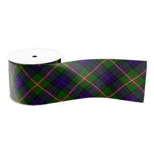 Clanranald tartan blue green plaid grosgrain ribbon