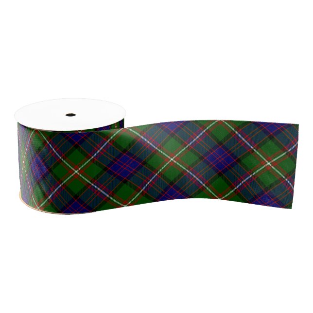 Clanranald tartan blue green plaid grosgrain ribbon (Spool)