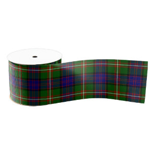 Clanranald tartan blue green plaid grosgrain ribbon