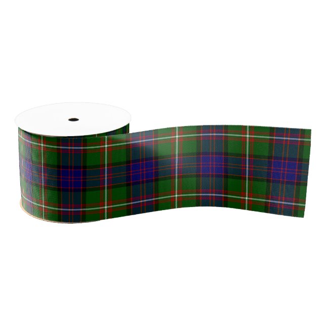Clanranald tartan blue green plaid grosgrain ribbon (Spool)
