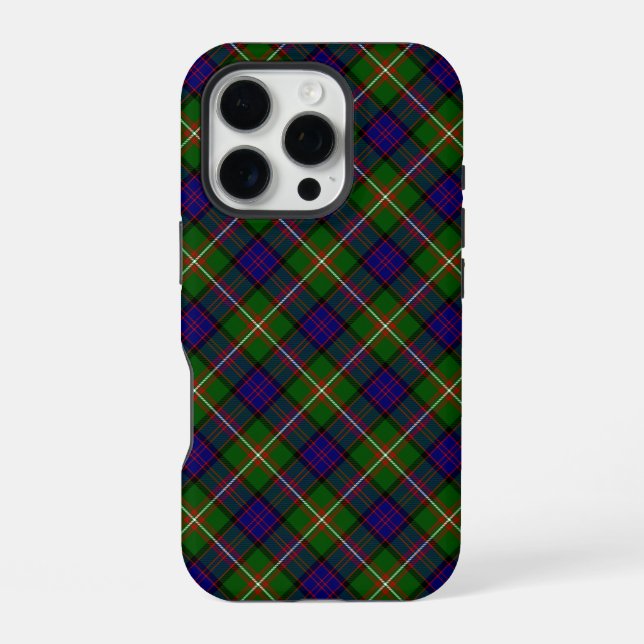 Clanranald tartan blue green plaid iPhone case (Back)