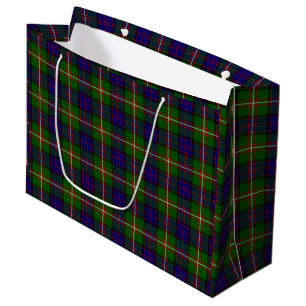 Clanranald tartan blue green plaid large gift bag