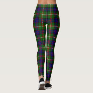 Clanranald tartan blue green plaid leggings