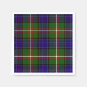 Clanranald tartan blue green plaid napkin