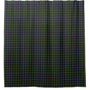 Clanranald tartan blue green plaid shower curtain