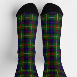 Clanranald tartan blue green plaid socks