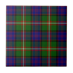 Clanranald tartan blue green plaid tile